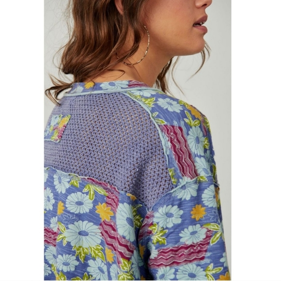 NWT FP We The Free Beach Dreamin Tee In Color Blue Combo - Picture 6 of 6